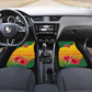 Zimbabwe Flag Map Car Mats African Tribal Pattern Red Hibiscus Flowers