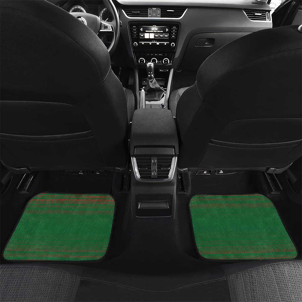 Zimbabwe Flag Map Car Mats African Tribal Pattern Red Hibiscus Flowers