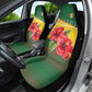 Zimbabwe Flag Map Car Seat Cover African Tribal Pattern Red Hibiscus Flowers