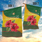 Zimbabwe Flag Map Garden Flag African Tribal Pattern Red Hibiscus Flowers
