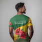 Zimbabwe Flag Map T shirt African Tribal Pattern Red Hibiscus Flowers