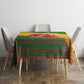 Zimbabwe Flag Map Tablecloth African Tribal Pattern Red Hibiscus Flowers