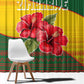 Zimbabwe Flag Map Window Curtain African Tribal Pattern Red Hibiscus Flowers