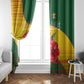 Zimbabwe Flag Map Window Curtain African Tribal Pattern Red Hibiscus Flowers