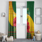 Zimbabwe Flag Map Window Curtain African Tribal Pattern Red Hibiscus Flowers