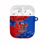 Haiti Flag Day Arcahaie 1803 AirPods Case Geometric Low Poly Flag Art - Birthplace Of Liberty Graphic