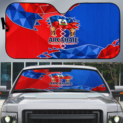 Haiti Flag Day Arcahaie 1803 Auto Sun Shade Geometric Low Poly Flag Art - Birthplace Of Liberty Graphic