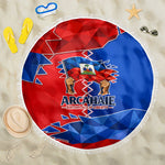 Haiti Flag Day Arcahaie 1803 Beach Blanket Geometric Low Poly Flag Art - Birthplace Of Liberty Graphic