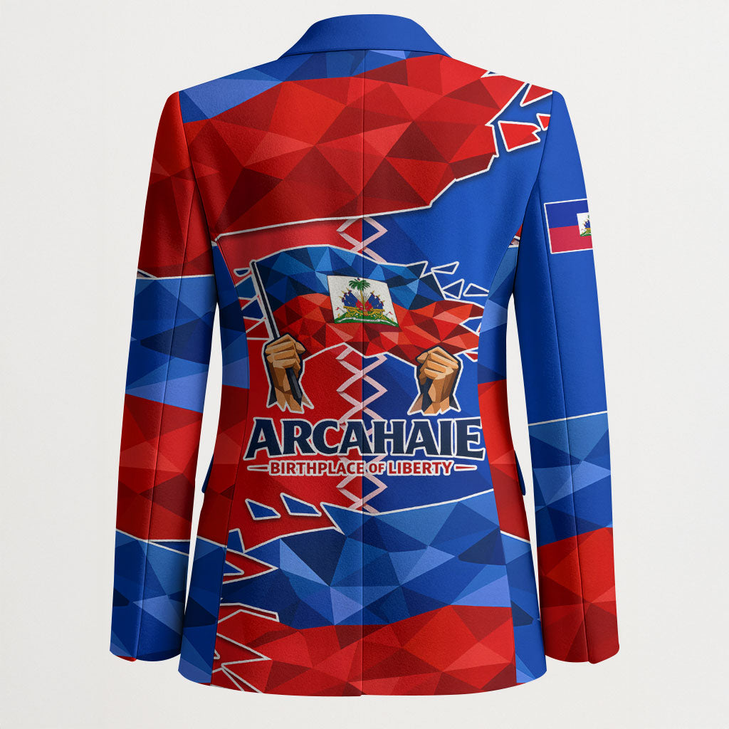 Haiti Flag Day Arcahaie 1803 Blazer Geometric Low Poly Flag Art - Birthplace Of Liberty Graphic