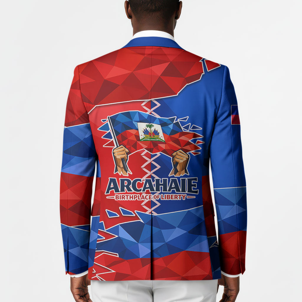 Haiti Flag Day Arcahaie 1803 Blazer Geometric Low Poly Flag Art - Birthplace Of Liberty Graphic