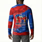 Haiti Flag Day Arcahaie 1803 Button Sweatshirt Geometric Low Poly Flag Art - Birthplace Of Liberty Graphic