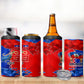 Haiti Flag Day Arcahaie 1803 4 in 1 Can Cooler Tumbler Geometric Low Poly Flag Art - Birthplace Of Liberty Graphic