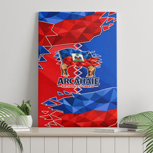 Haiti Flag Day Arcahaie 1803 Canvas Wall Art Geometric Low Poly Flag Art - Birthplace Of Liberty Graphic