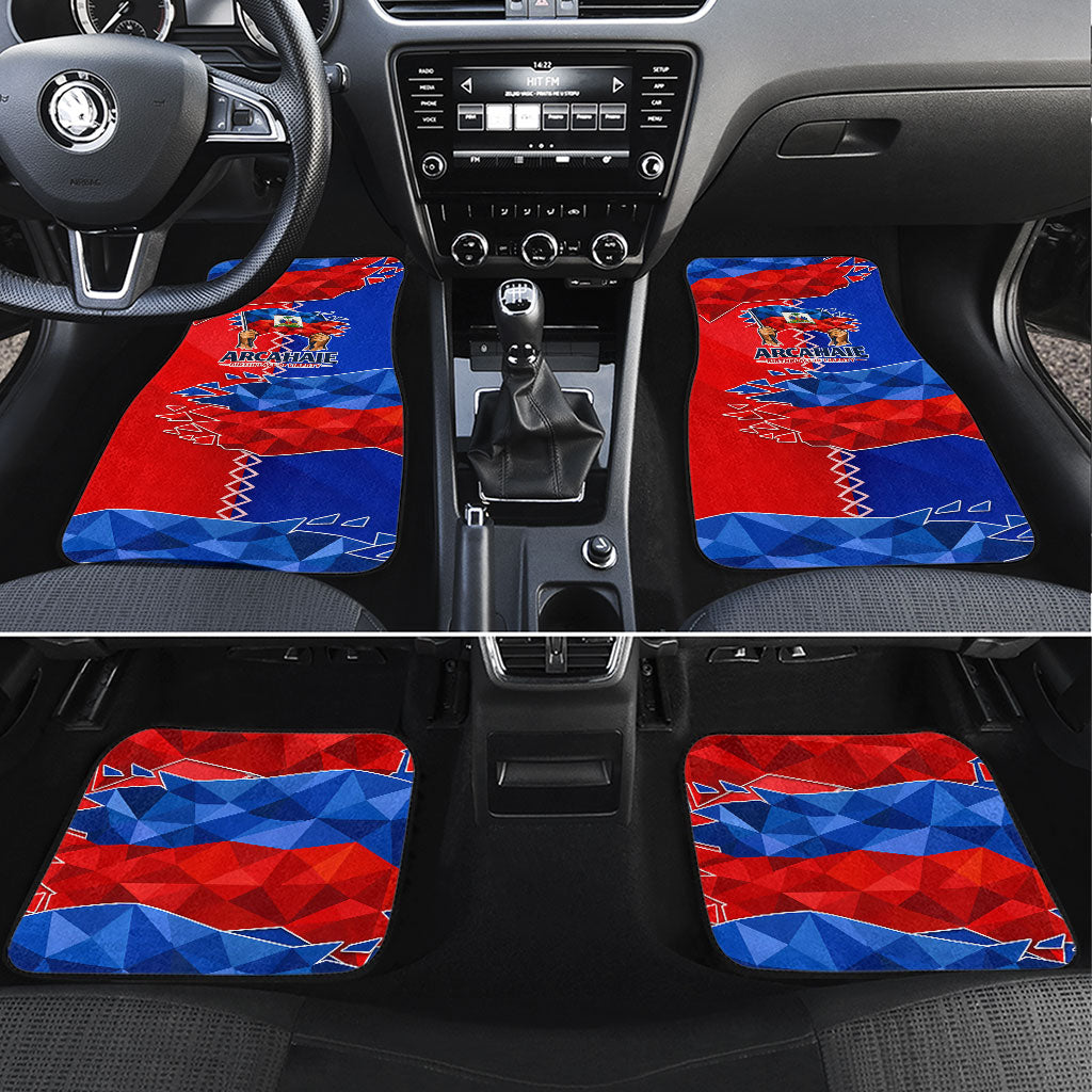 Haiti Flag Day Arcahaie 1803 Car Mats Geometric Low Poly Flag Art - Birthplace Of Liberty Graphic