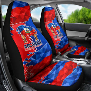 Haiti Flag Day Arcahaie 1803 Car Seat Cover Geometric Low Poly Flag Art - Birthplace Of Liberty Graphic