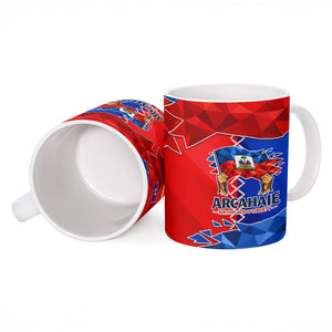 Haiti Flag Day Arcahaie 1803 Ceramic Mug Geometric Low Poly Flag Art - Birthplace Of Liberty Graphic