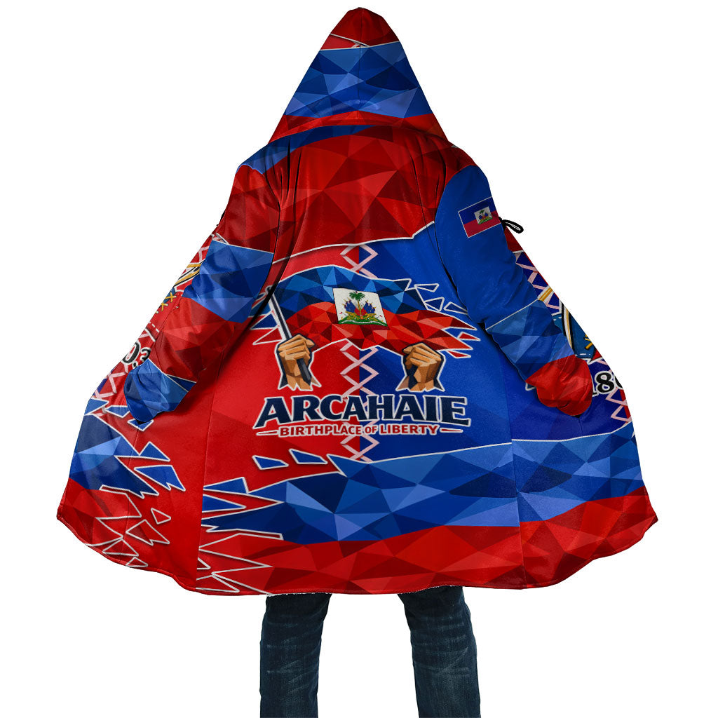 Haiti Flag Day Arcahaie 1803 Cloak Geometric Low Poly Flag Art - Birthplace Of Liberty Graphic