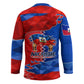 Haiti Flag Day Arcahaie 1803 Hockey Jersey Geometric Low Poly Flag Art - Birthplace Of Liberty Graphic