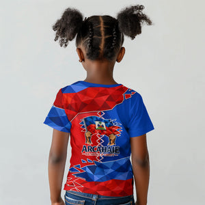 Haiti Flag Day Arcahaie 1803 Kid T shirt Geometric Low Poly Flag Art - Birthplace Of Liberty Graphic