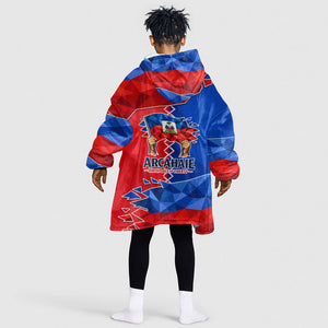Haiti Flag Day Arcahaie 1803 Kid Wearable Blanket Hoodie Geometric Low Poly Flag Art - Birthplace Of Liberty Graphic