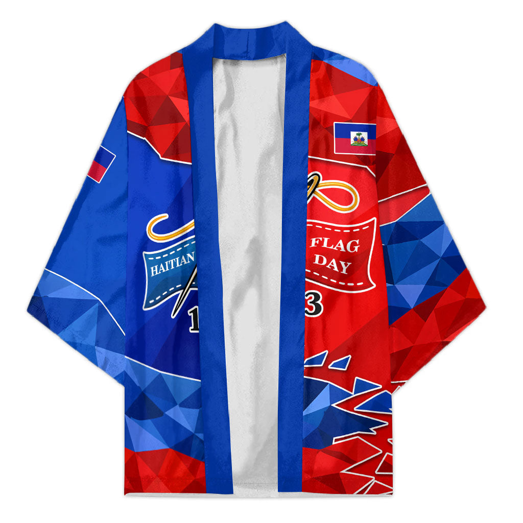 Haiti Flag Day Arcahaie 1803 Kimono Geometric Low Poly Flag Art - Birthplace Of Liberty Graphic