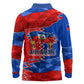 Haiti Flag Day Arcahaie 1803 Long Sleeve Polo Shirt Geometric Low Poly Flag Art - Birthplace Of Liberty Graphic