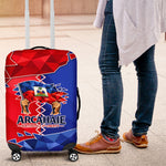 Haiti Flag Day Arcahaie 1803 Luggage Cover Geometric Low Poly Flag Art - Birthplace Of Liberty Graphic