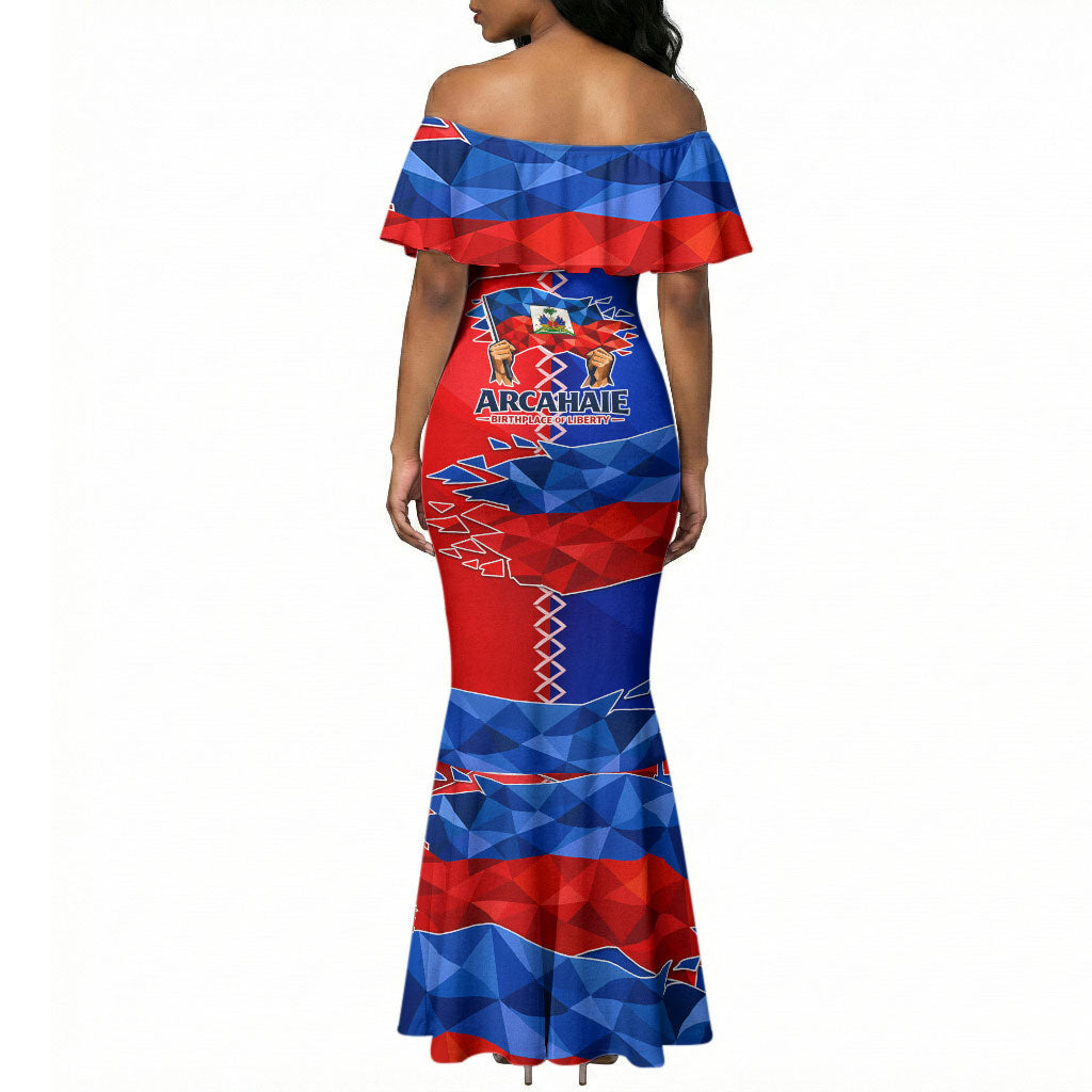 Haiti Flag Day Arcahaie 1803 Mermaid Dress Geometric Low Poly Flag Art - Birthplace Of Liberty Graphic