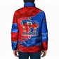Haiti Flag Day Arcahaie 1803 Padded Jacket Geometric Low Poly Flag Art - Birthplace Of Liberty Graphic