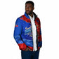 Haiti Flag Day Arcahaie 1803 Padded Jacket Geometric Low Poly Flag Art - Birthplace Of Liberty Graphic