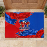Haiti Flag Day Arcahaie 1803 Rubber Doormat Geometric Low Poly Flag Art - Birthplace Of Liberty Graphic
