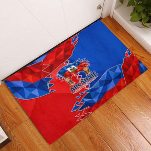 Haiti Flag Day Arcahaie 1803 Rubber Doormat Geometric Low Poly Flag Art - Birthplace Of Liberty Graphic