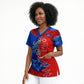 Haiti Flag Day Arcahaie 1803 Scrub Top Geometric Low Poly Flag Art - Birthplace Of Liberty Graphic