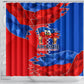 Haiti Flag Day Arcahaie 1803 Shower Curtain Geometric Low Poly Flag Art - Birthplace Of Liberty Graphic