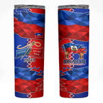 Haiti Flag Day Arcahaie 1803 Skinny Tumbler Geometric Low Poly Flag Art - Birthplace Of Liberty Graphic