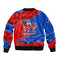 Haiti Flag Day Arcahaie 1803 Sleeve Zip Bomber Jacket Geometric Low Poly Flag Art - Birthplace Of Liberty Graphic