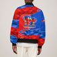 Haiti Flag Day Arcahaie 1803 Sleeve Zip Bomber Jacket Geometric Low Poly Flag Art - Birthplace Of Liberty Graphic