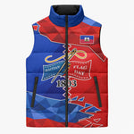 Haiti Flag Day Arcahaie 1803 Sleeveless Puffer Jacket Geometric Low Poly Flag Art - Birthplace Of Liberty Graphic