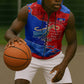 Haiti Flag Day Arcahaie 1803 Sleeveless Zip Hoodie Geometric Low Poly Flag Art - Birthplace Of Liberty Graphic