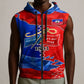 Haiti Flag Day Arcahaie 1803 Sleeveless Zip Hoodie Geometric Low Poly Flag Art - Birthplace Of Liberty Graphic