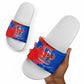 Haiti Flag Day Arcahaie 1803 Slide Sandals Geometric Low Poly Flag Art - Birthplace Of Liberty Graphic