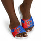 Haiti Flag Day Arcahaie 1803 Slide Sandals Geometric Low Poly Flag Art - Birthplace Of Liberty Graphic