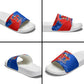 Haiti Flag Day Arcahaie 1803 Slide Sandals Geometric Low Poly Flag Art - Birthplace Of Liberty Graphic