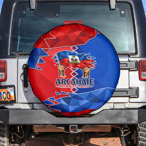 Haiti Flag Day Arcahaie 1803 Spare Tire Cover Geometric Low Poly Flag Art - Birthplace Of Liberty Graphic