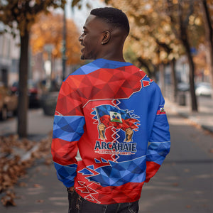 Haiti Flag Day Arcahaie 1803 Sweatshirt Geometric Low Poly Flag Art - Birthplace Of Liberty Graphic