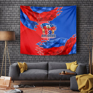 Haiti Flag Day Arcahaie 1803 Tapestry Geometric Low Poly Flag Art - Birthplace Of Liberty Graphic