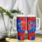 Haiti Flag Day Arcahaie 1803 Tumbler With Handle Geometric Low Poly Flag Art - Birthplace Of Liberty Graphic