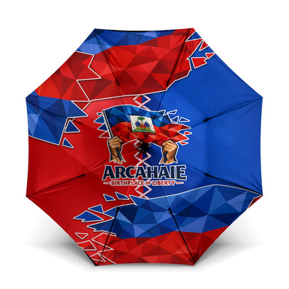 Haiti Flag Day Arcahaie 1803 Umbrella Geometric Low Poly Flag Art - Birthplace Of Liberty Graphic