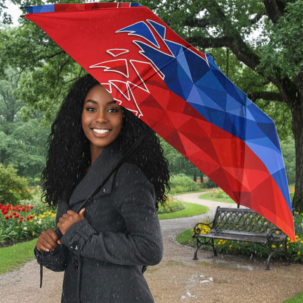 Haiti Flag Day Arcahaie 1803 Umbrella Geometric Low Poly Flag Art - Birthplace Of Liberty Graphic