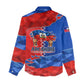Haiti Flag Day Arcahaie 1803 Women Casual Shirt Geometric Low Poly Flag Art - Birthplace Of Liberty Graphic